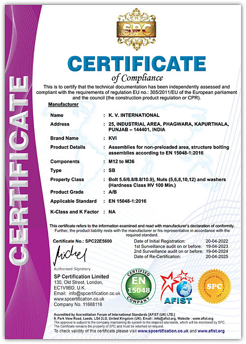 EN15048 Certification